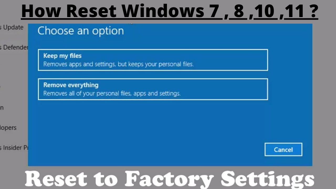 How to Factory Reset Your Windows PC Step-by-Step Tutorial | Factory Resetting Your Windows Computer