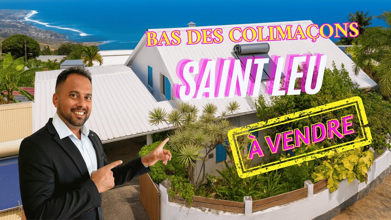 🧡 SAINT-LEU – COLIMAÇONS : MAISON AVEC VUE MER PANORAMIQUE ET PISCINE – AGENCE IMMO TRANSAC RÉUNION