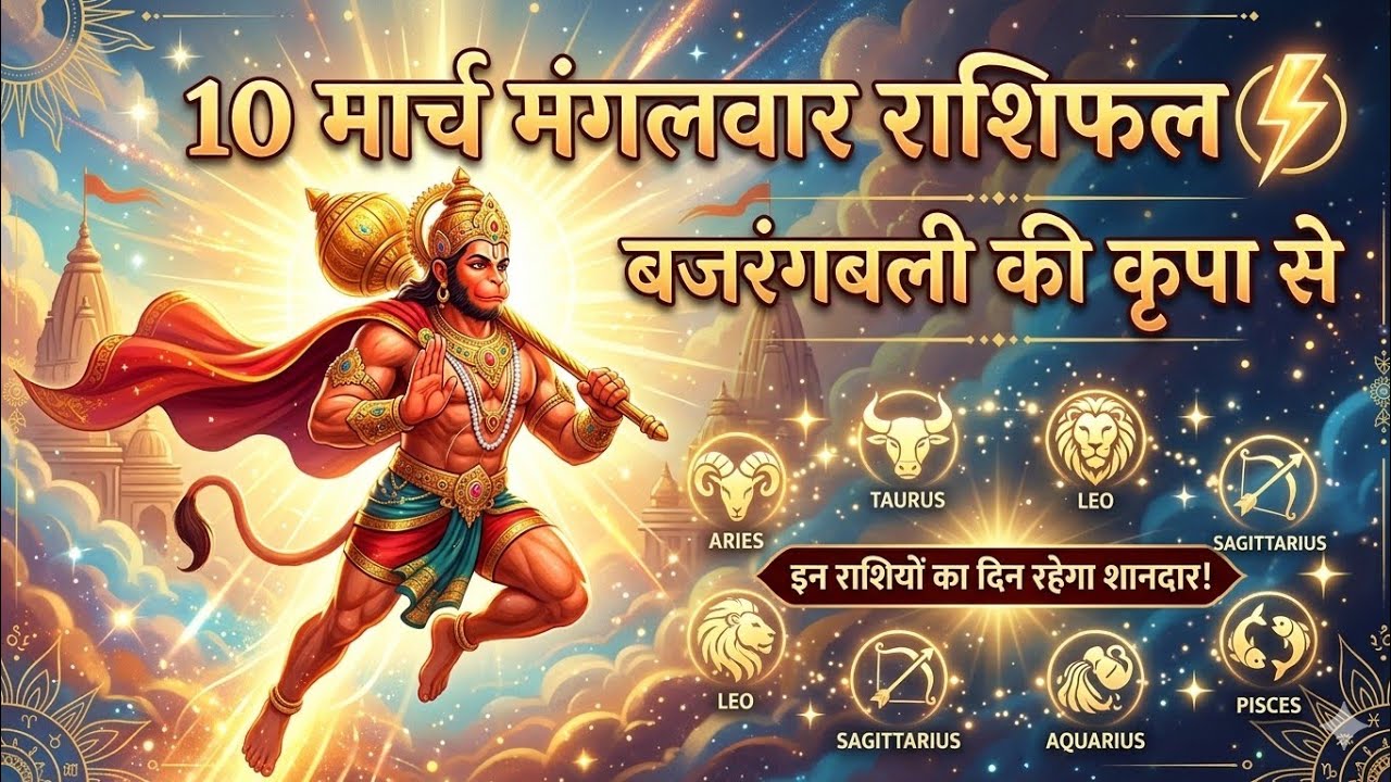 #trending👉आज का राशिफल 10 मार्च 2026 🙏 हनुमान जी खोलेंगे इन राशियों की किस्मत!