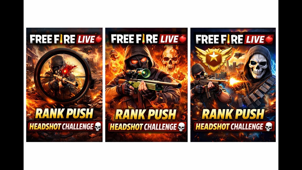 FREE FIRE LIVE 🔴 | Rank Push | Headshot Challenge 💀