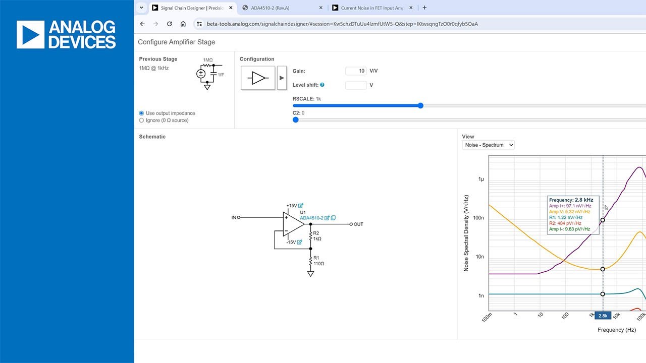 Signal Chain Designer: FET Current Noise in Amplifiers
