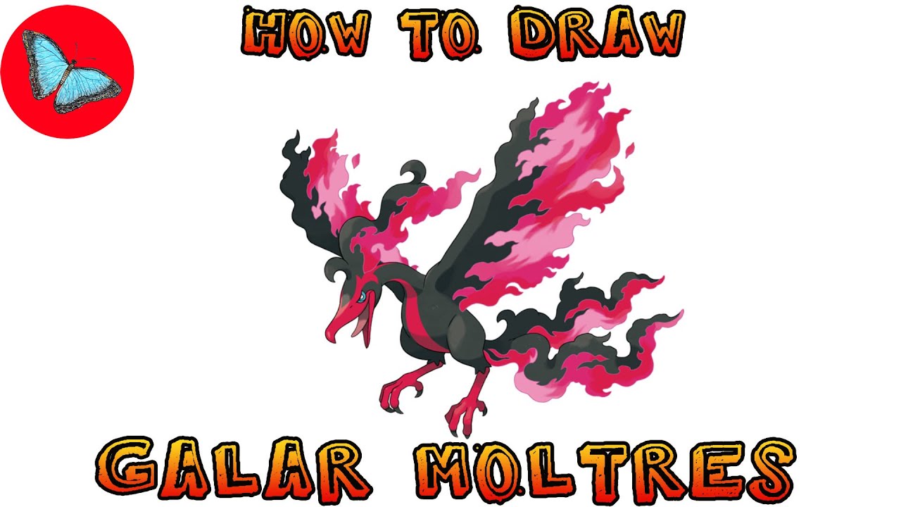 How To Draw Galar Moltres Pokemon | Drawing Animals
