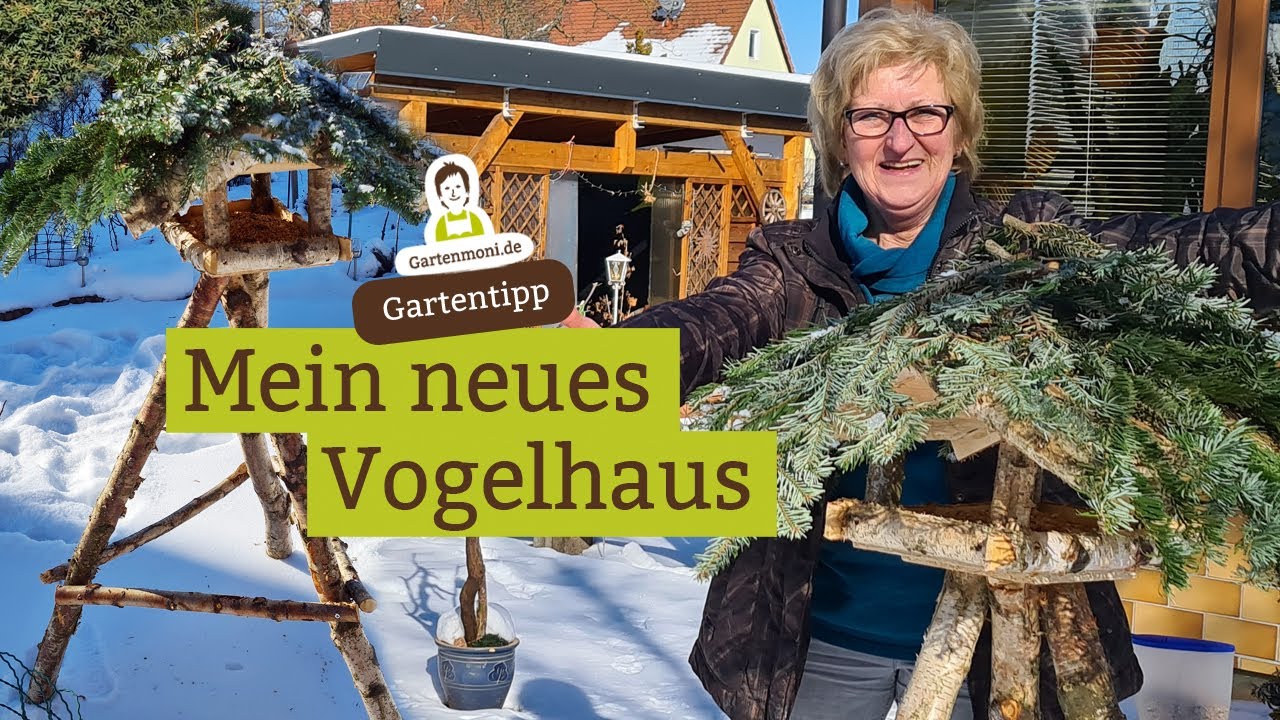Vogelhaus aus Birkenholz - Futterstelle für Vögel aus Naturmaterial