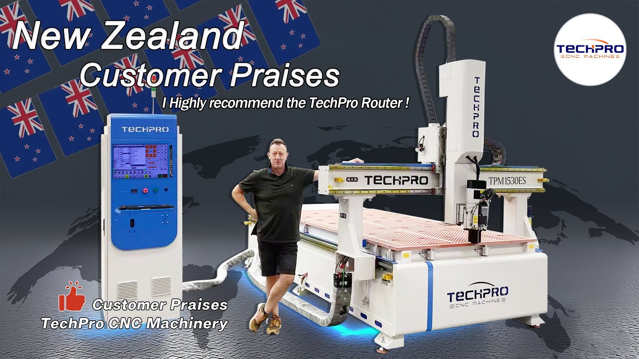 TechPro CNC Review from New Zealand Customer on 4 Axis ATC CNC Nesting Router Machine