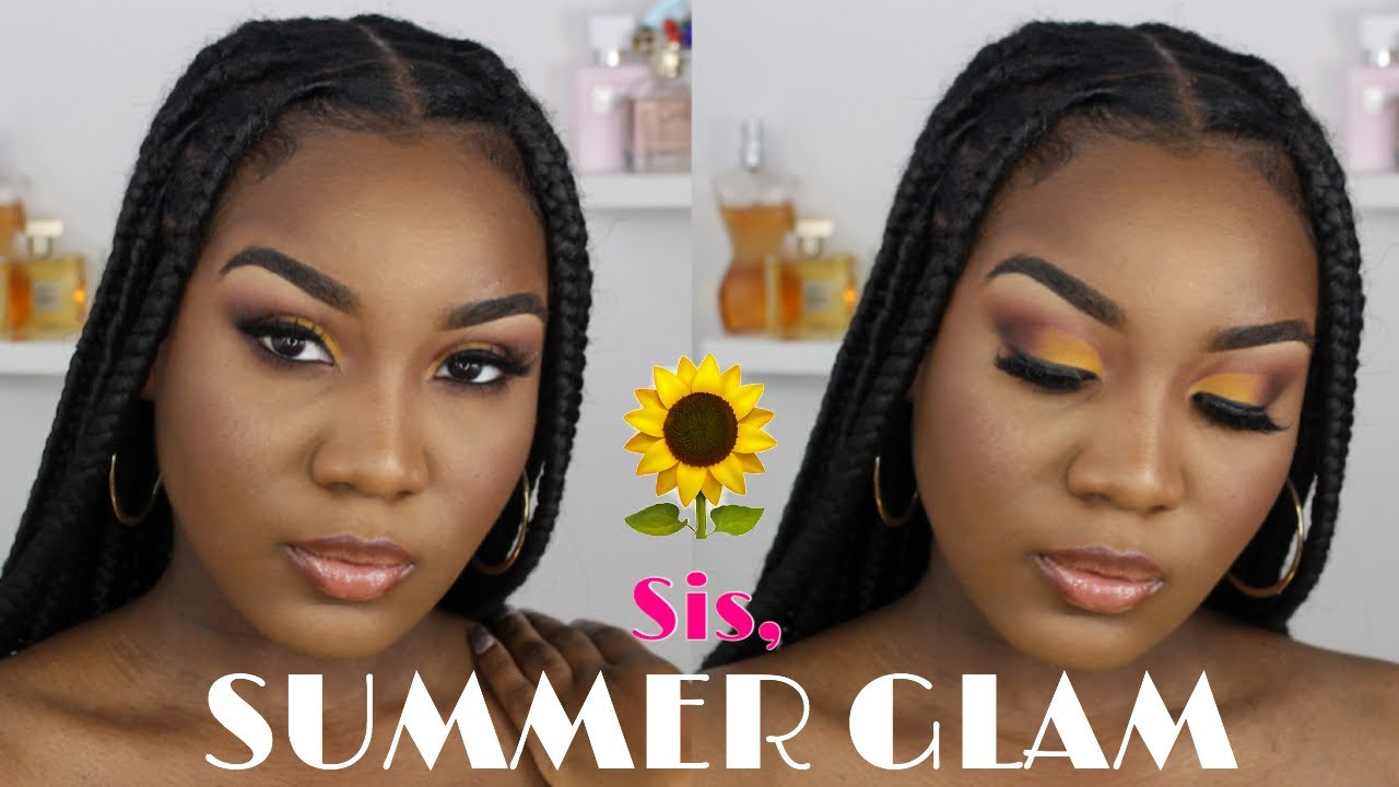 Summer Glam | Yellow Sunset Makeup Tutorial | Makeup For Beginners Black Women