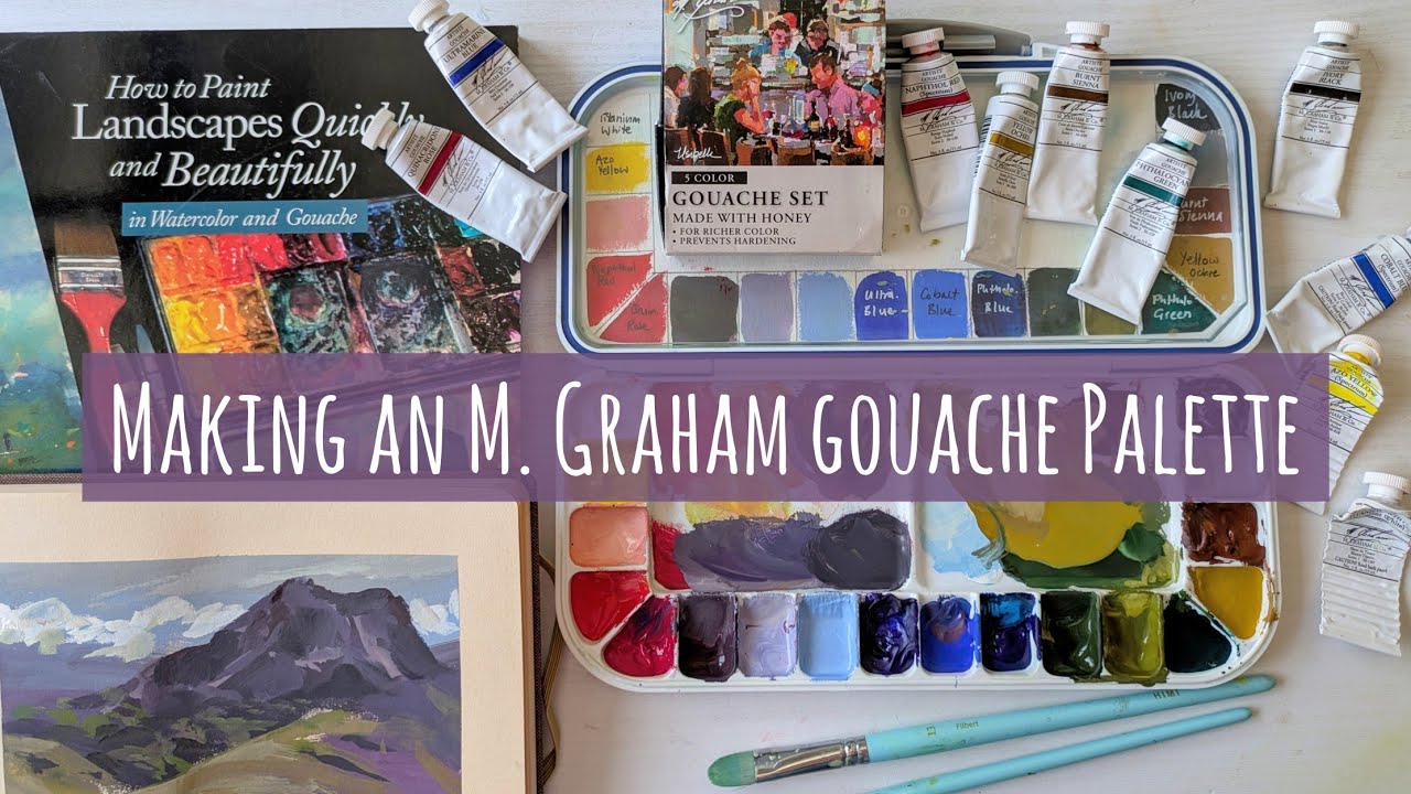 Trying M. Graham Gouache For The 1st Time, Mixing Up A Gouache Palette & Paintings Based On Art Book