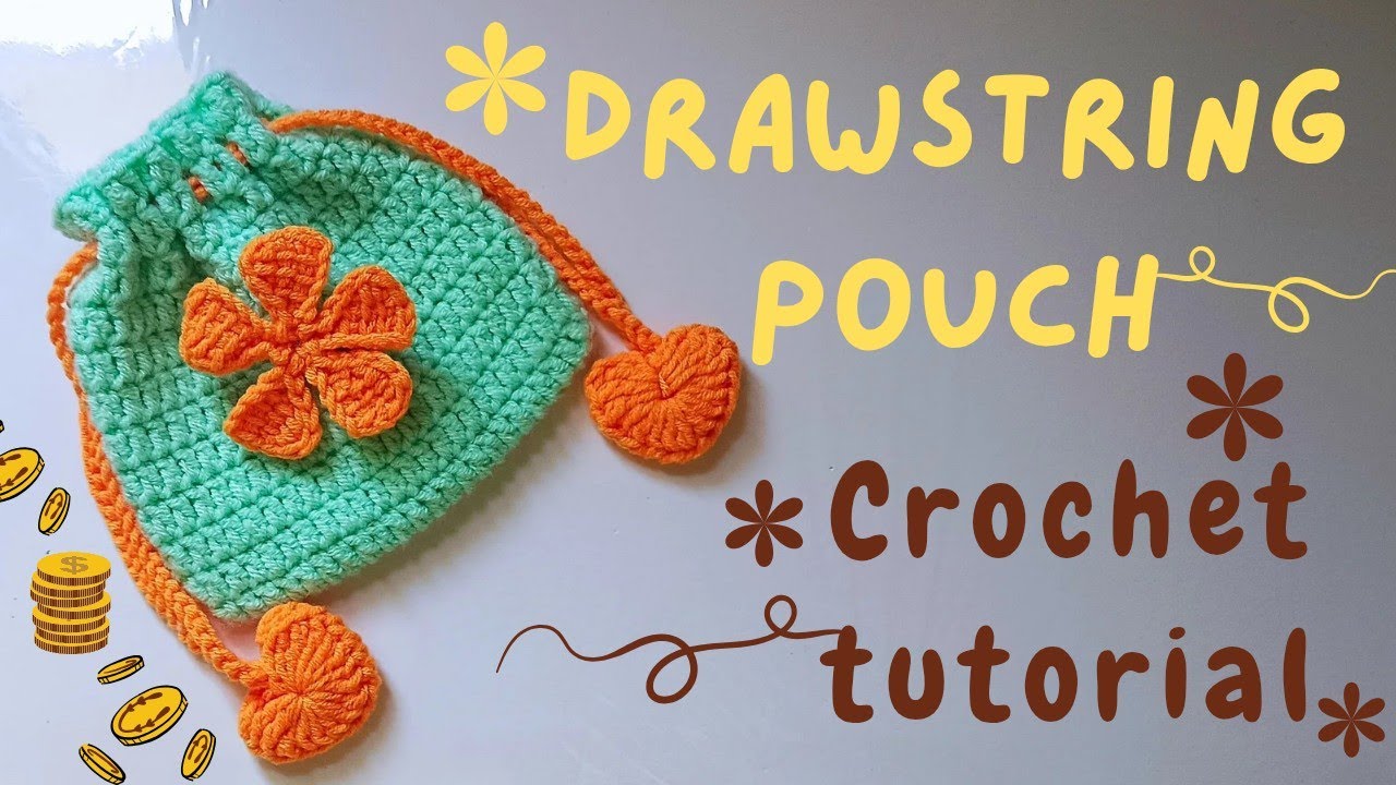 How to crochet drawstring pouch | coin pouch Crochet |  crochet tutorials | crochet ideas 