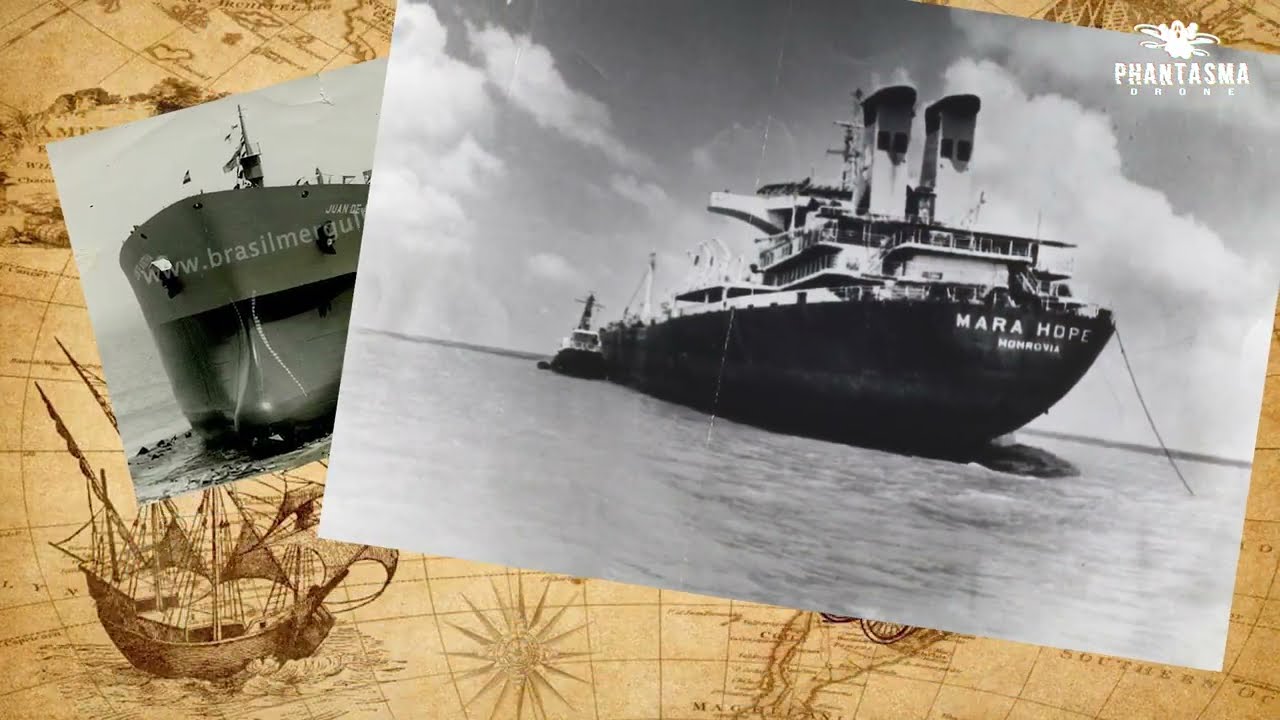 Drone sobrevoa o navio Mara Hope em Fortaleza-CE.