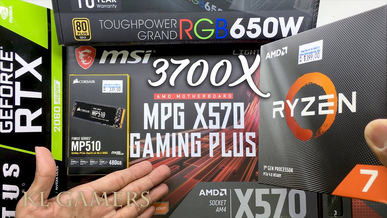 AMD Ryzen 7 3700X msi MPG X570 GAMING PLUS Hyper X RTX 2060 SUPER Cooler Master MasterBox Pro 5 RGB