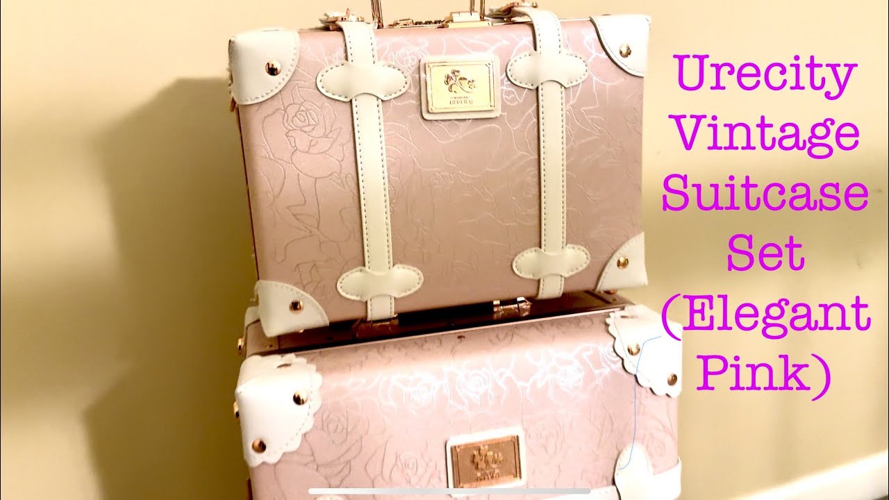 Urecity Vintage Suitcase Set (Elegant Pink)