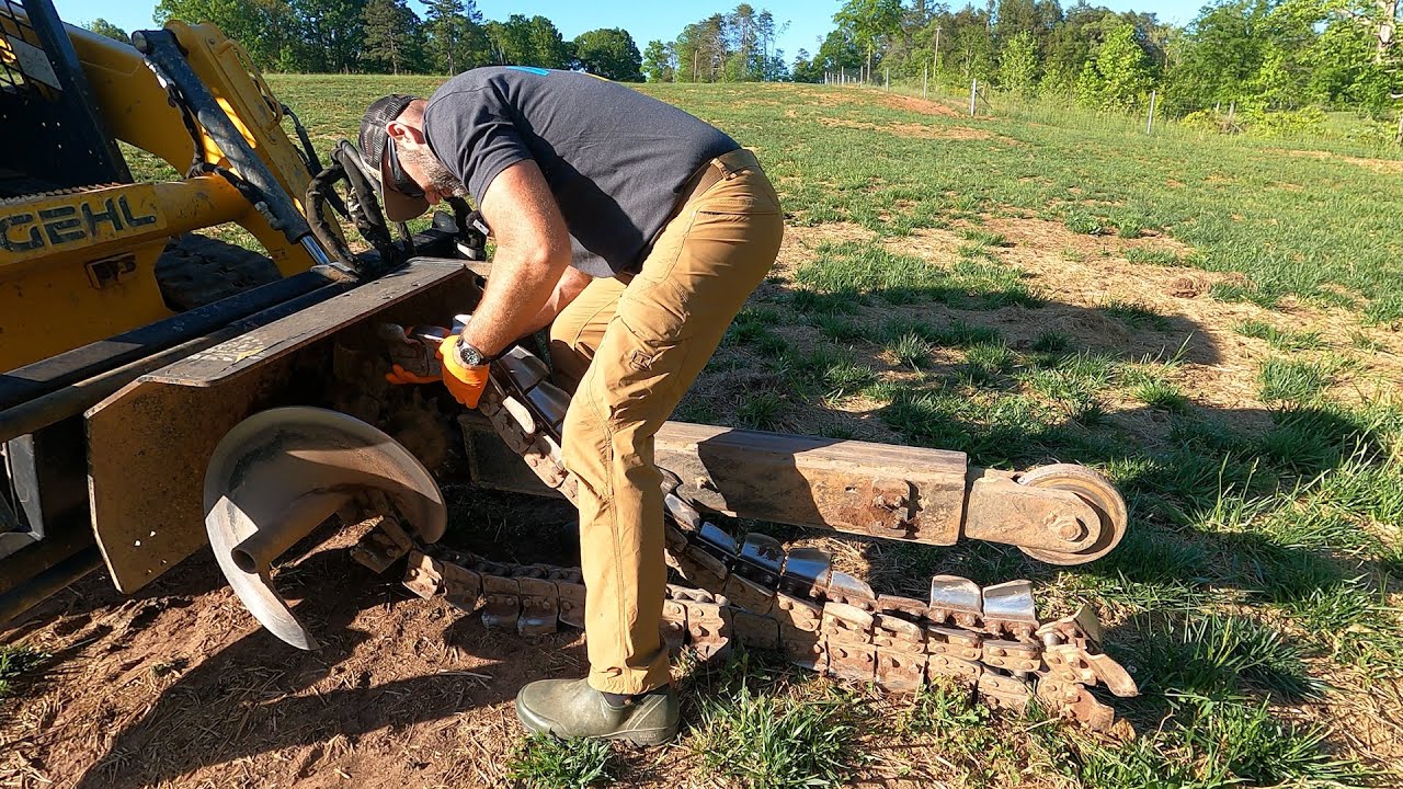 Now I broke it!! Tough job building the water system on the farm