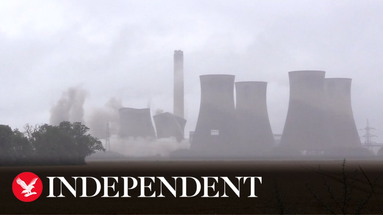Yorkshire landmark Eggborough power station demolished