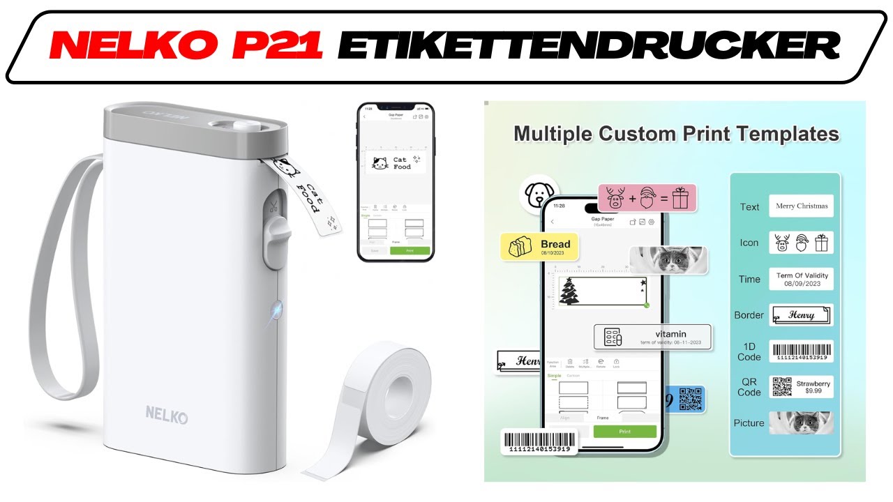 Nelko P21 im Test-Vergleich🥇Günstiger Labeldrucker mit App