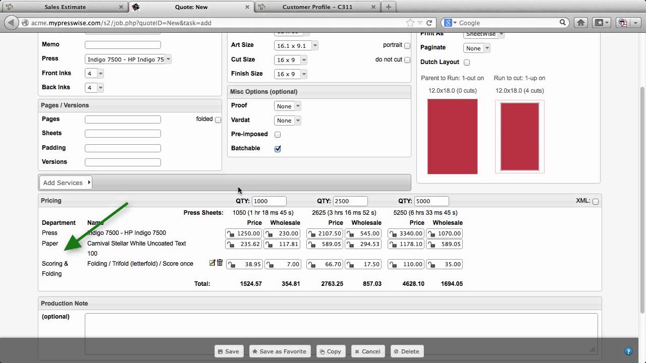 Estimating, Quoting & Order Creation