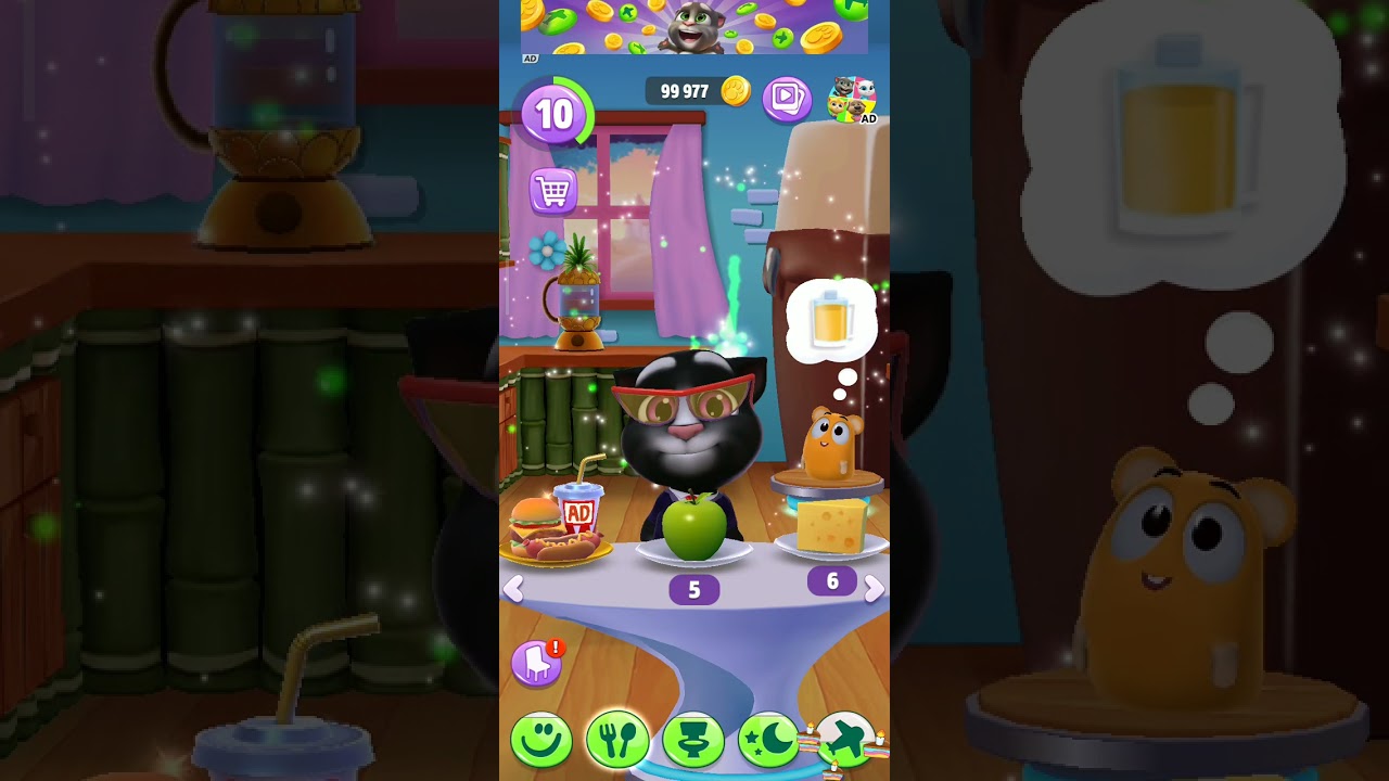My Talking Tom and friends My talking Angela food , sleep, toilet, happy, play game, fly, boxing