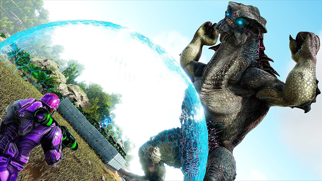 Encontrei Uma Base Inimiga Com Um Escudo IMPENETRÁVEL! O Que Tem Lá Dentro? (ARK PVP DINOSSAUROS)