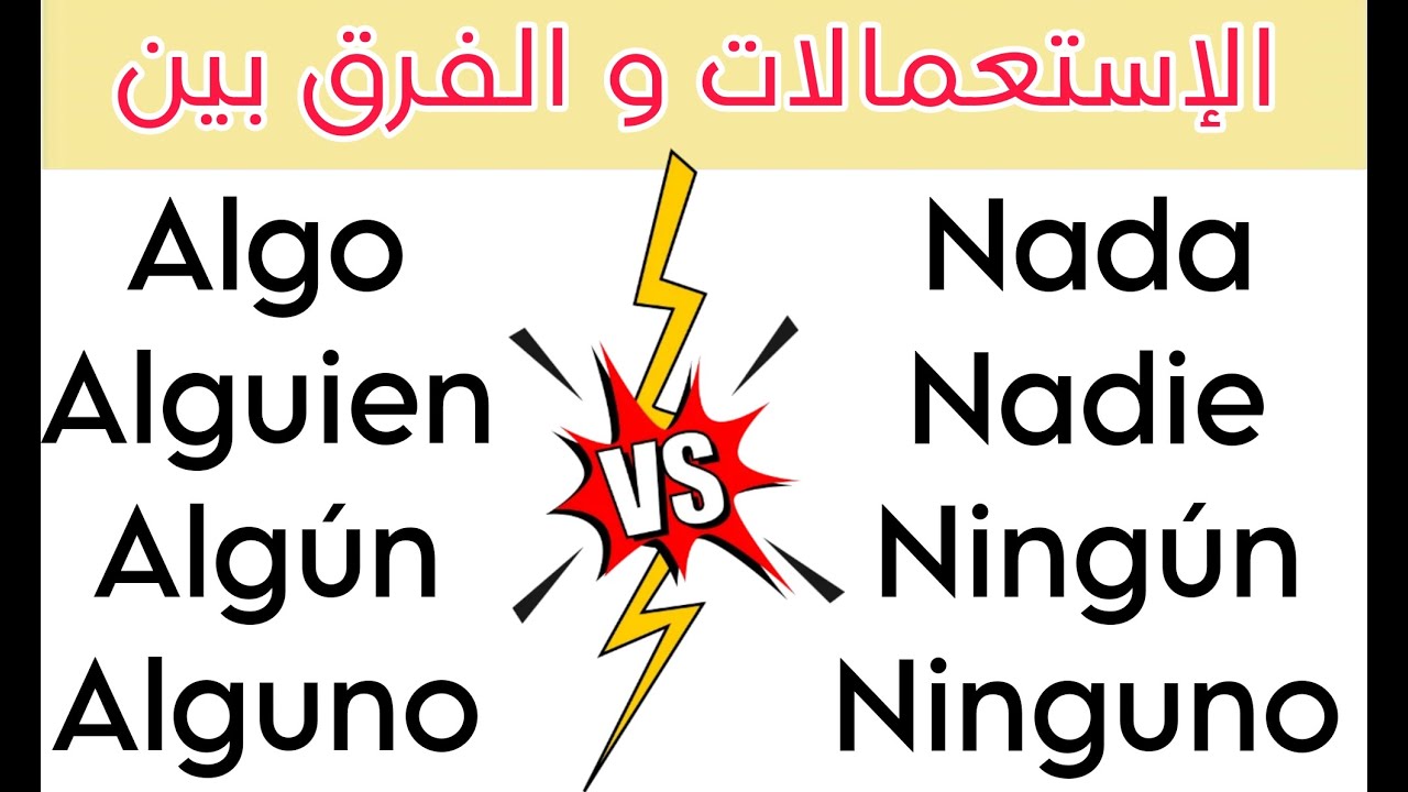 الفرق بين algo, alguien,  algún,  alguno و Nada, Nadie , ningún , ninguno