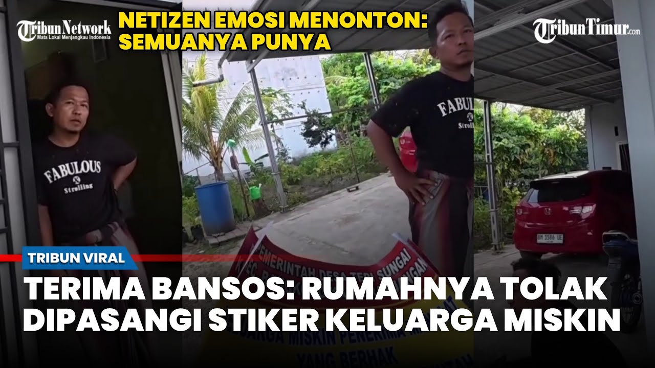 VIRAL Video Warga Kaya dan Terima Bansos Tapi Marah Rumahnya Ditempel Stiker Keluarga Miskin