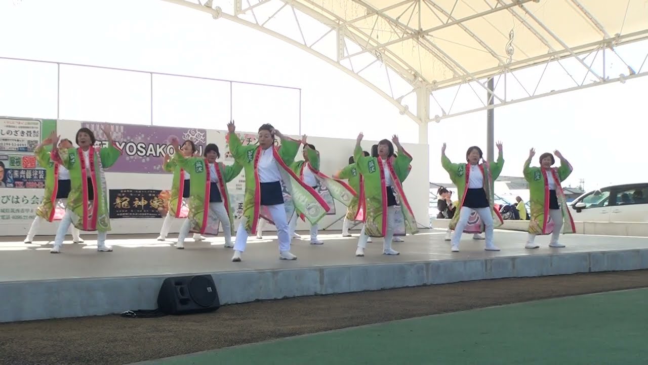 『ツクバあさん47』さん 2026.3.1 「第10回筑西YOSAKOI祭り」道の駅グランテラス筑西 野外ステージ　3回目の演舞です。