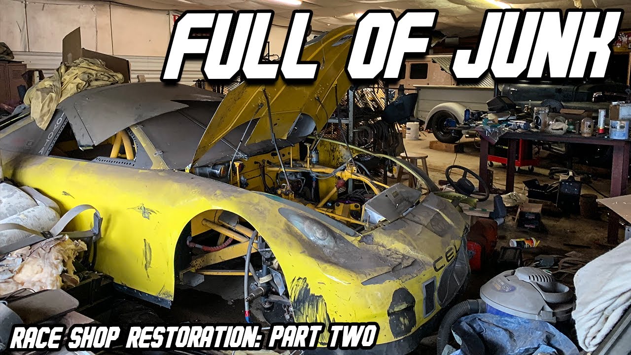 OUT WITH THE JUNK- Restoring an Abandoned 90s NASCAR Race Shop Part Two