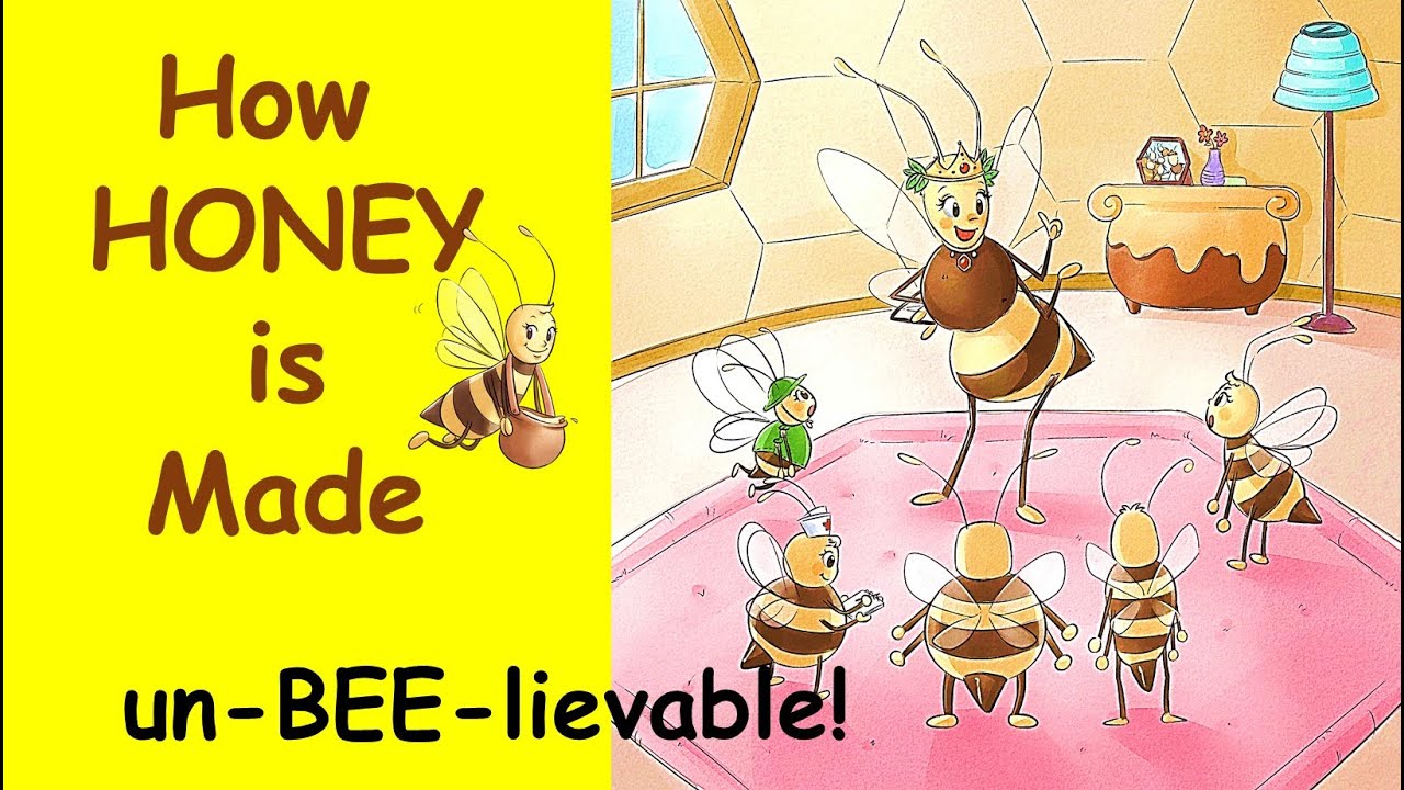 For Children How Honey is Made by Bees Story  (Life in the Bee Hive)