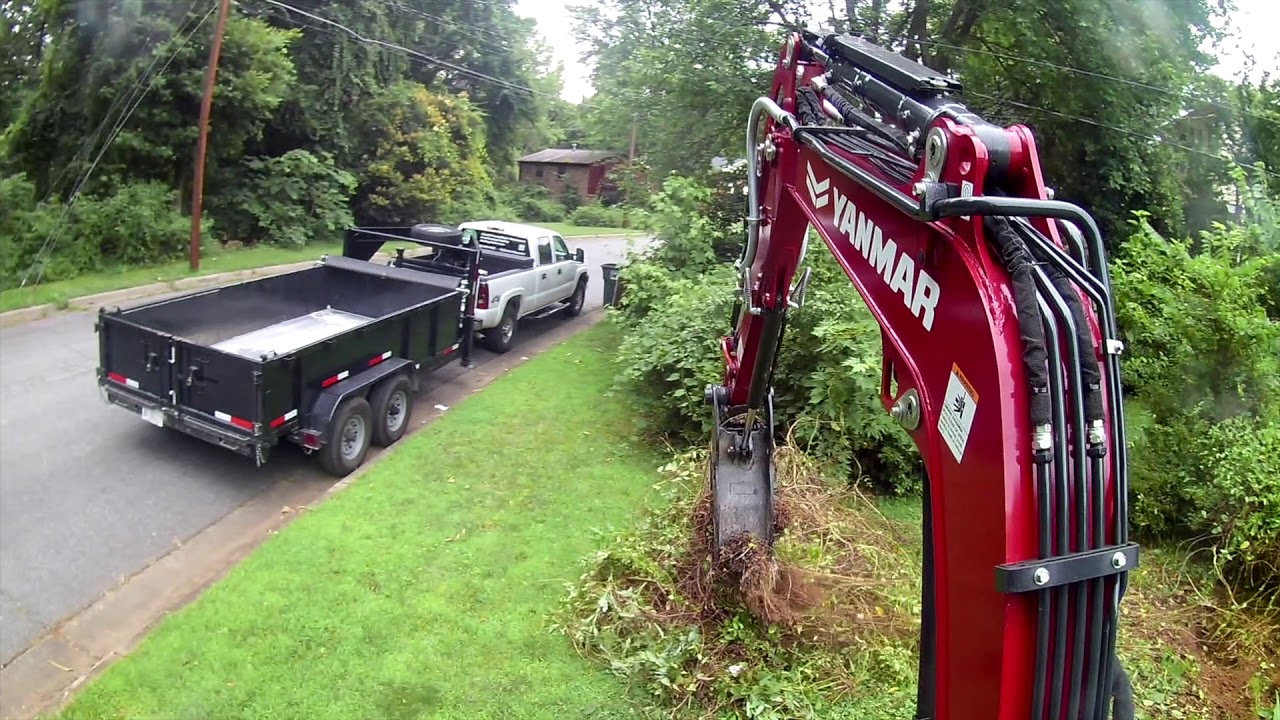 SV40 Clearing Brush and Tree Stump #yanmar #sv40