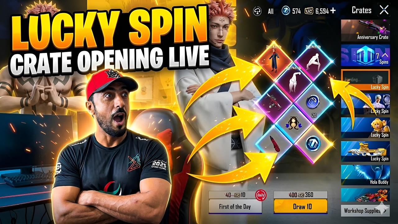 LIVE 💥 JJK Jujutsu Kaisen Prize Path Lucky Spin in Evolving Universe 🎰 PUBG Mobile Crate Opening