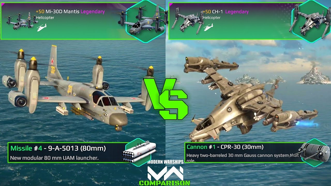 Mi-30D Mantis VS Copperhead Helicopter (CH-1) | Legendary Helicopter Comparison | Modern Warships