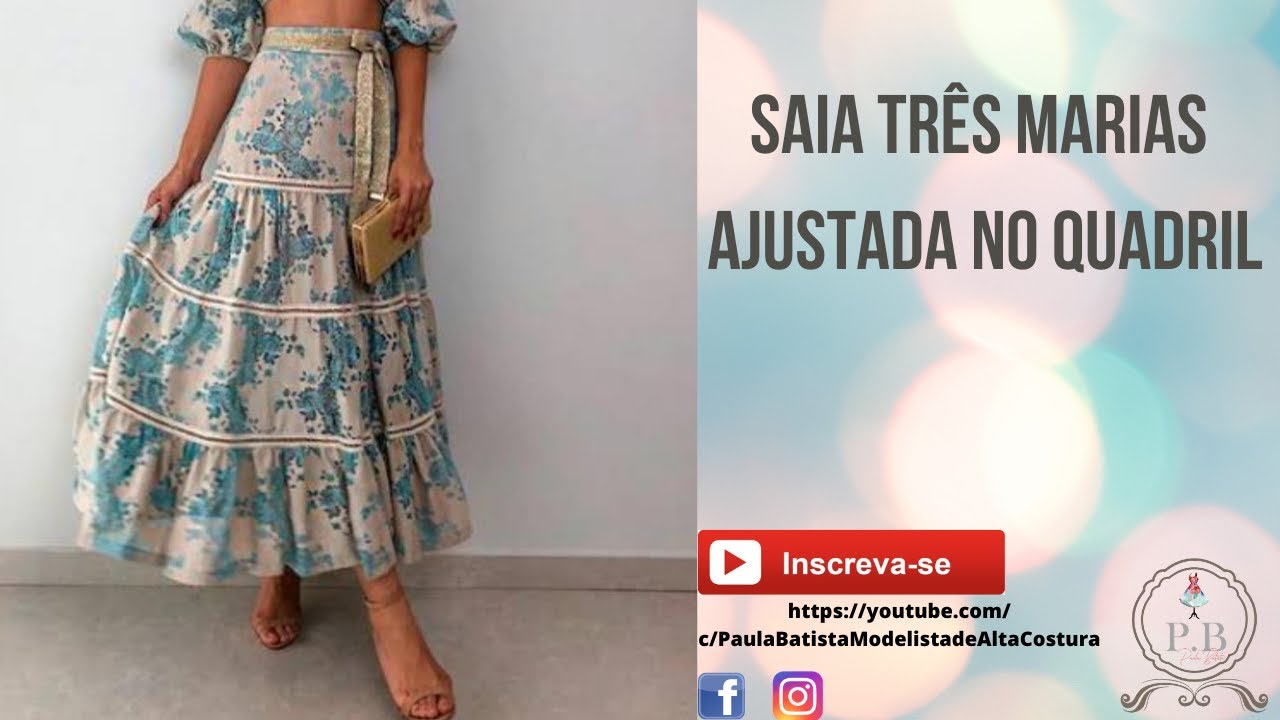 SAIA TRÊS  MARIAS AJUSTADA NO QUADRIL / PAULA BATISTA