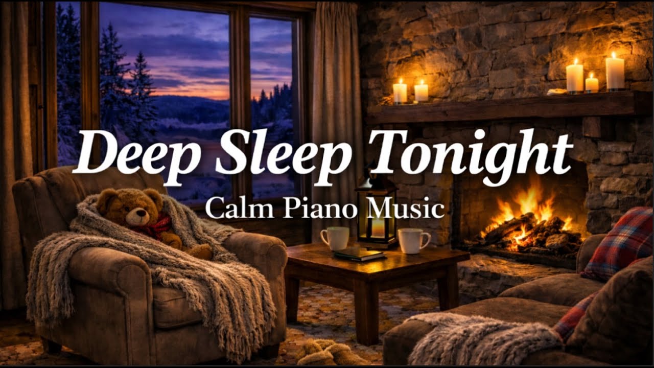 Deep Sleep Tonight 🌙 Calm Winter Piano Music to Fall Asleep Faster
