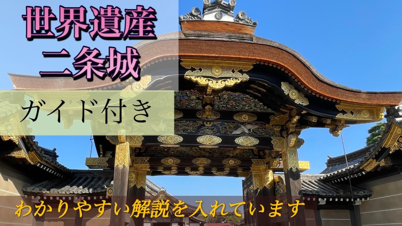世界遺産二条城（京都府）　ガイド付き‼️  二条城にまつわる話がいっぱい‼️ わかりやすい解説を入れています　行く前にこの動画を見ると見どころなどが分かります