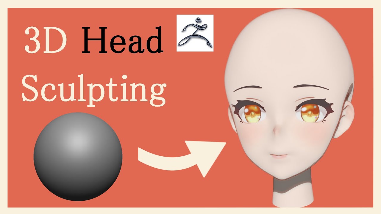 アニメ調の頭の3Dスカルプト   Sculpting a stylized head in Zbrush Timelapse