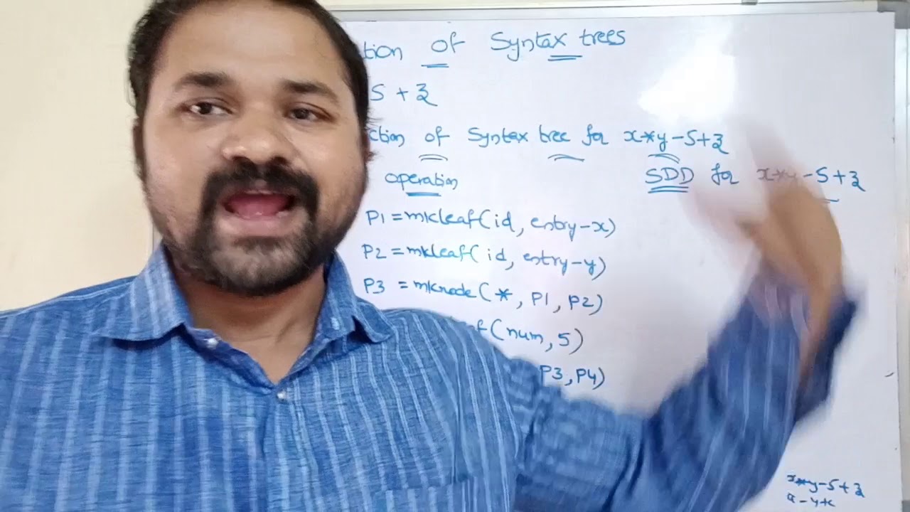 construction of syntax tree in compiler design