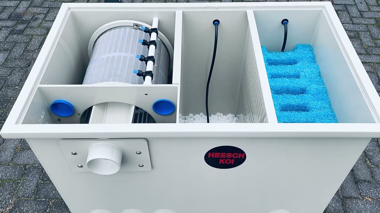 XL combi trommelfilter incl XL Japanse matten + gratis Helix New @heeschkoi big koi pondfiltration