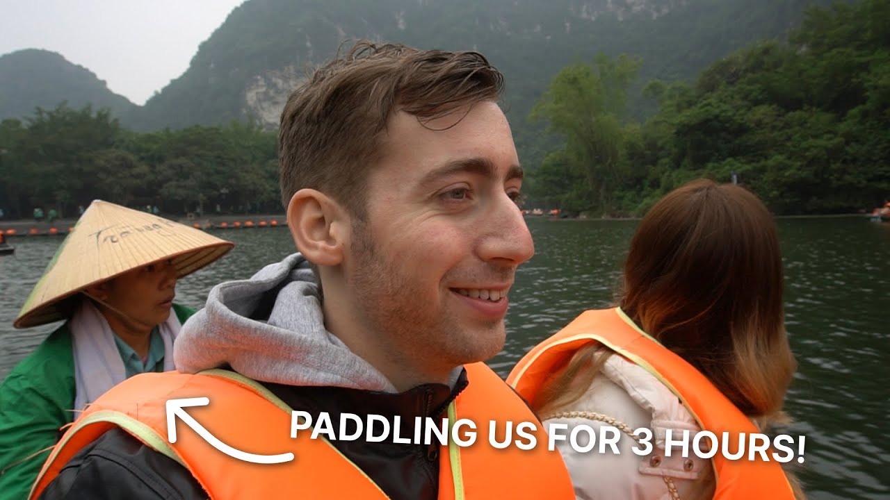 Vietnamese Lady Paddling Us for 3 HOURS! - Beautiful Ninh Binh!