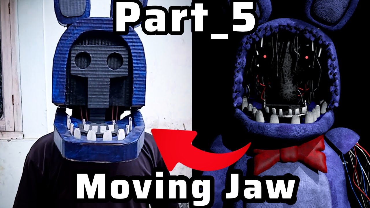 How to Make Withered Bonnie Moving Jaw With Cardboard Part 5 FNAF Cosplay Tutorial