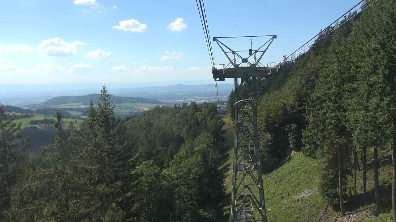 🇩🇪 Mitfahrt auf der Schauinslandbahn - Talfahrt auf den Schauinsland im Schwarzwald bei Freiburg 4K