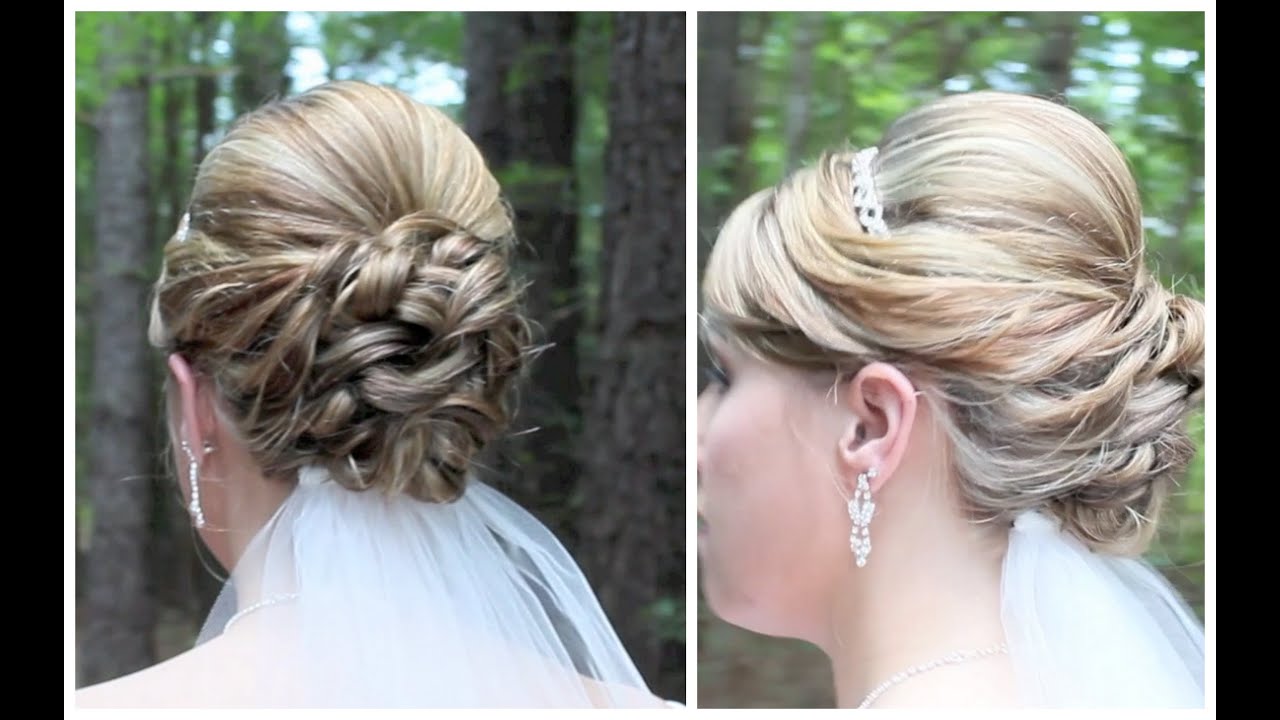Bridal Updo on Shoulder Length Hair