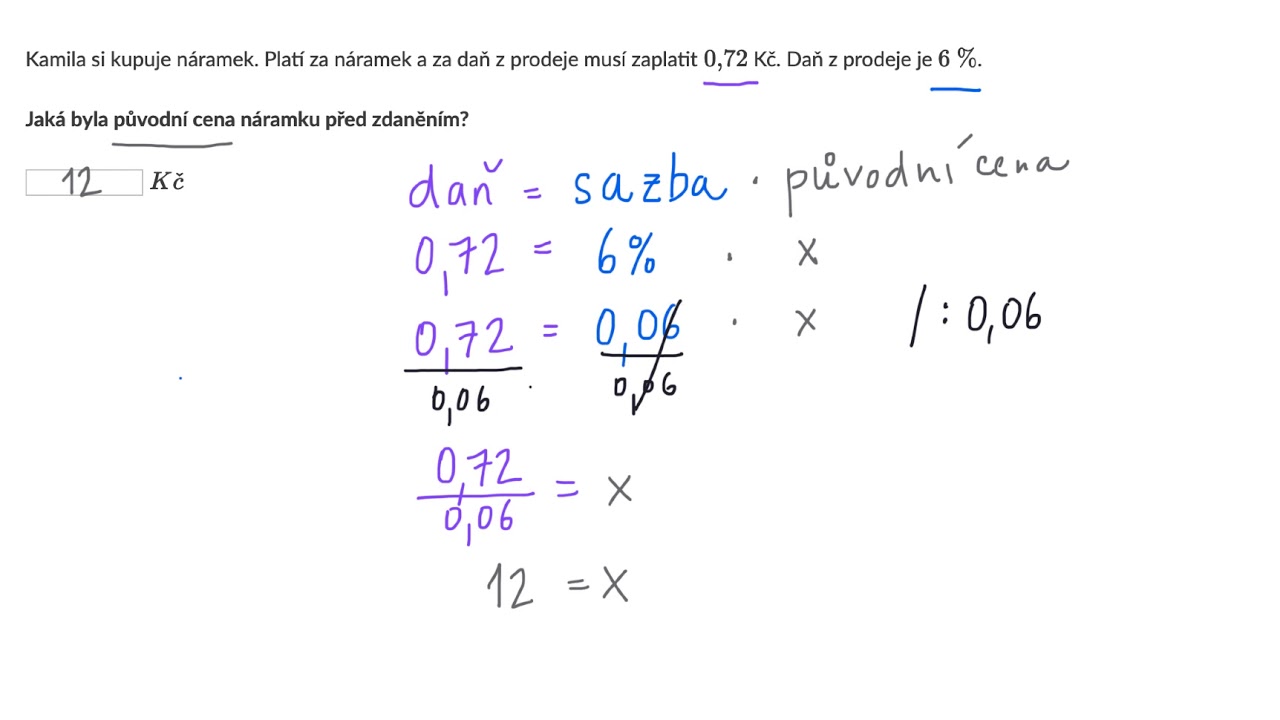 Slovní úlohy na procenta: Daně a slevy | Procenta | Matematika | Khan Academy