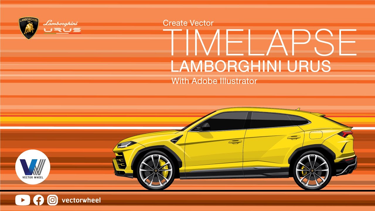 LAMBORGHINI URUS/TIMELAPSE Create Vector with Adobe Illustrator