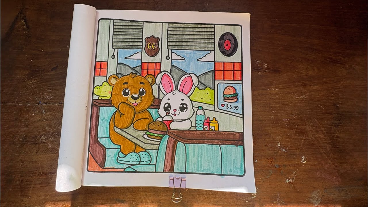 LINDO DIBUJO DE EL LIBRO DE COLOREAR COZY FRIENDS CUTE Y COMFY COLORING BOOK 🍄