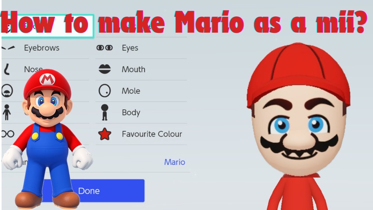 How to make Mario as a mii? [ Mii Tutorial ]