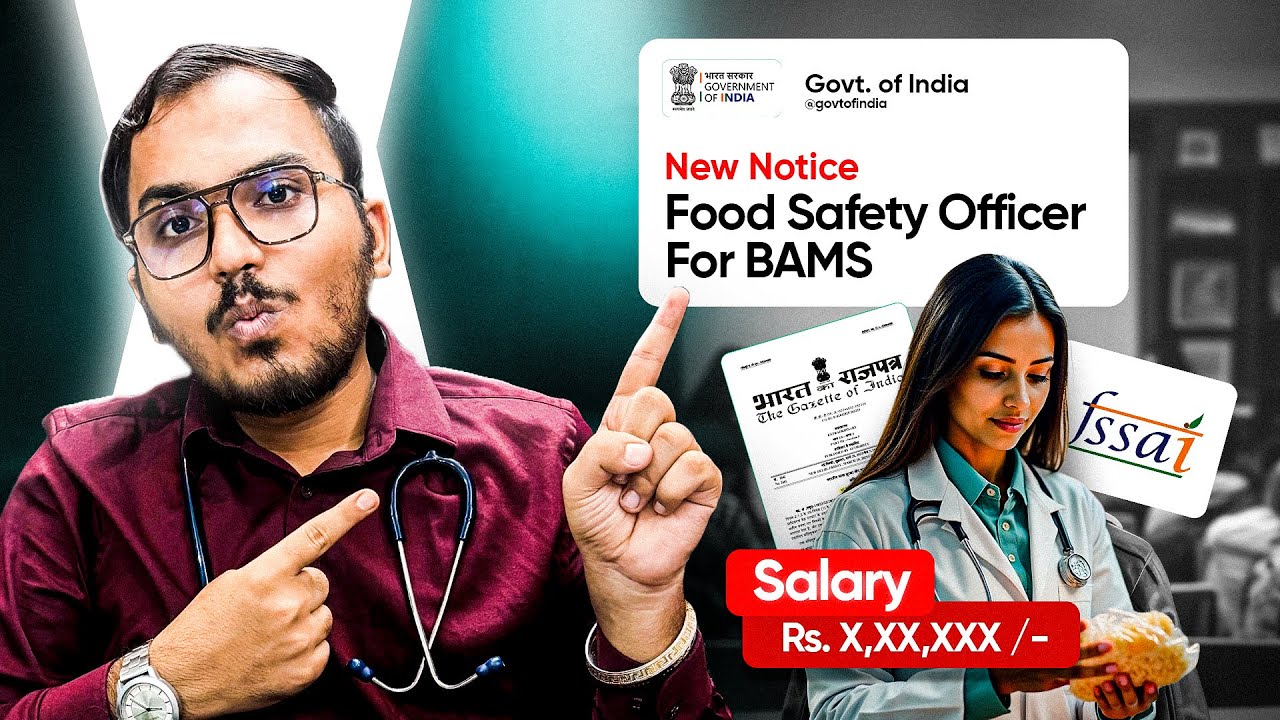 New Update for BAMS Students | FSSAI Govt. Food Safety Officer | Eligibility, Salary, Paper Pattern