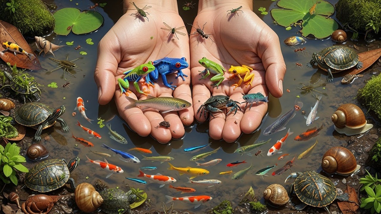 Hidden Life Beneath the Mud — Catching Frogs, Fish, Crabs & Turtles | Real Pond Adventure ASMR