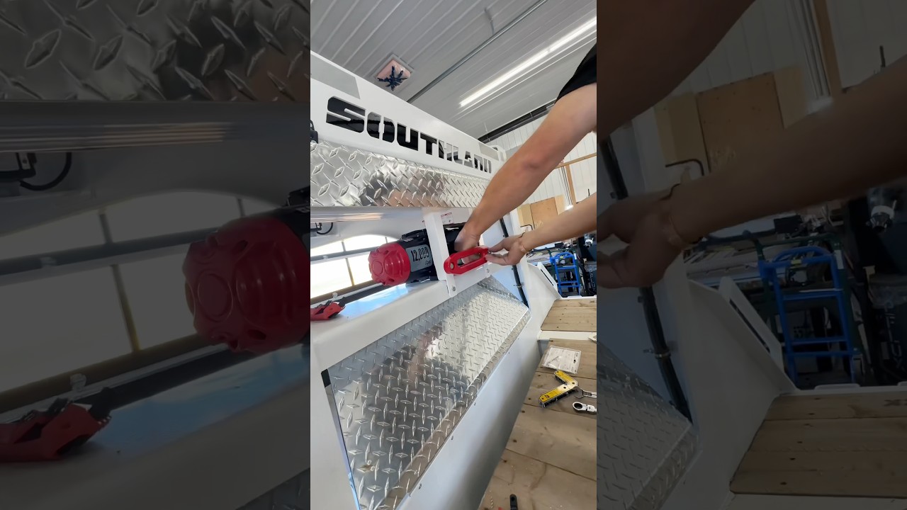 Adding a 12,000 winch to the ​⁠@southlandtrailers gooseneck