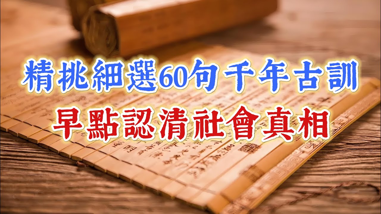 精挑細選60句千年古訓，早點認清社會真相。國學智慧 經典語錄