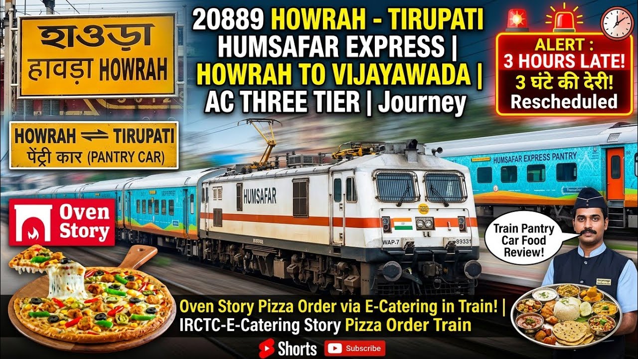 20889 Howrah - Tirupati Humsafar Express || Howrah To Vijayawada || AC THREE TIER || FULL JOURNEY