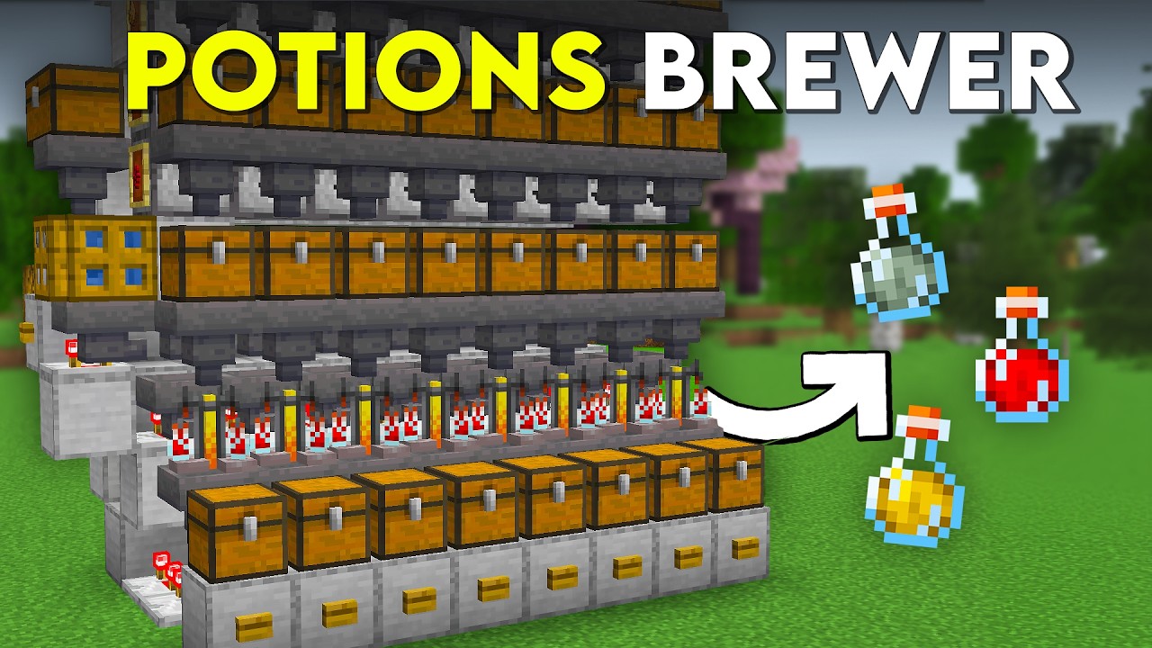 Easy Automatic Potion Brewer Minecraft Java 1.21.11 | Fast Brewing System!