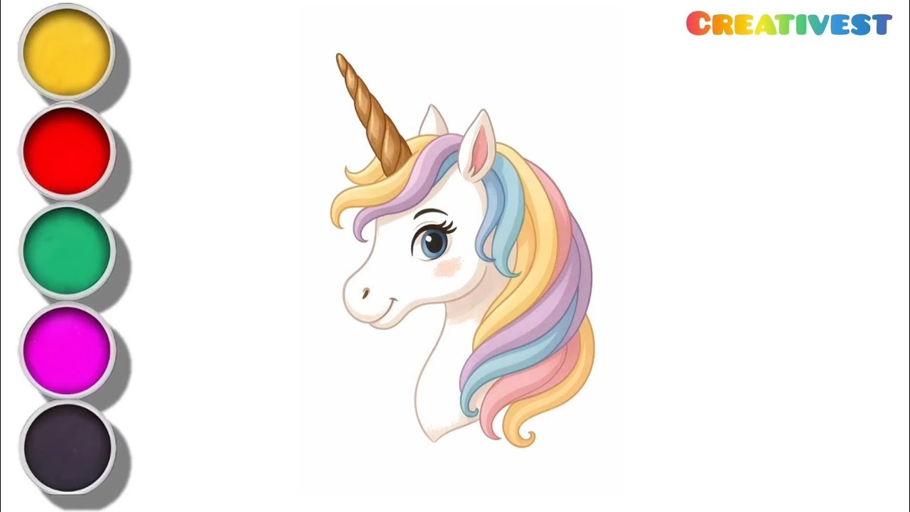 How To Draw Unicorn 🦄 Drawing And Coloring For Kids And Toddlers 