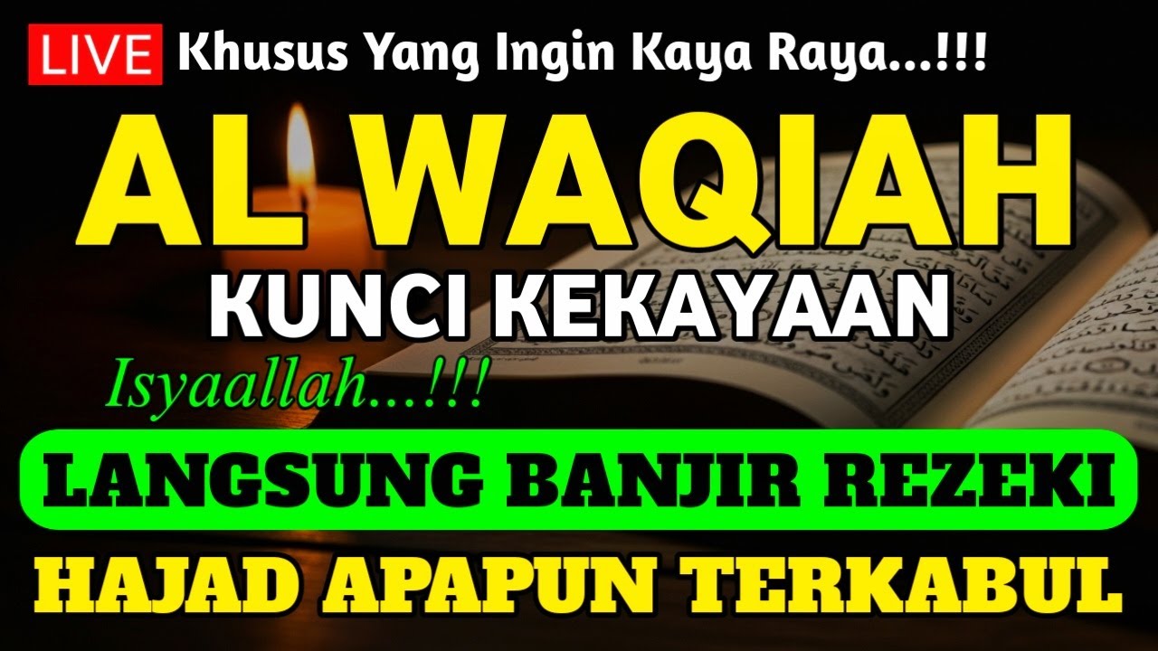 DZIKIR PENARIK REZEKI DAN KEBERUNTUNGAN | SURAH AL WAQIAH PELUNAS HUTANG
